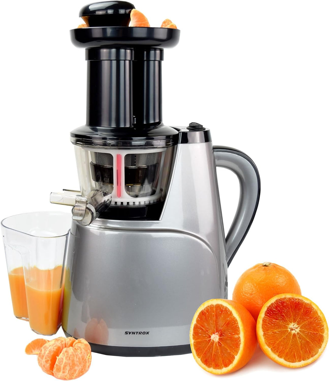 Syntrox Germany SJ-150W-AC Langsam Entsafter mit 2 Einschüben, Frucht Eismaschine und Salatfunktion