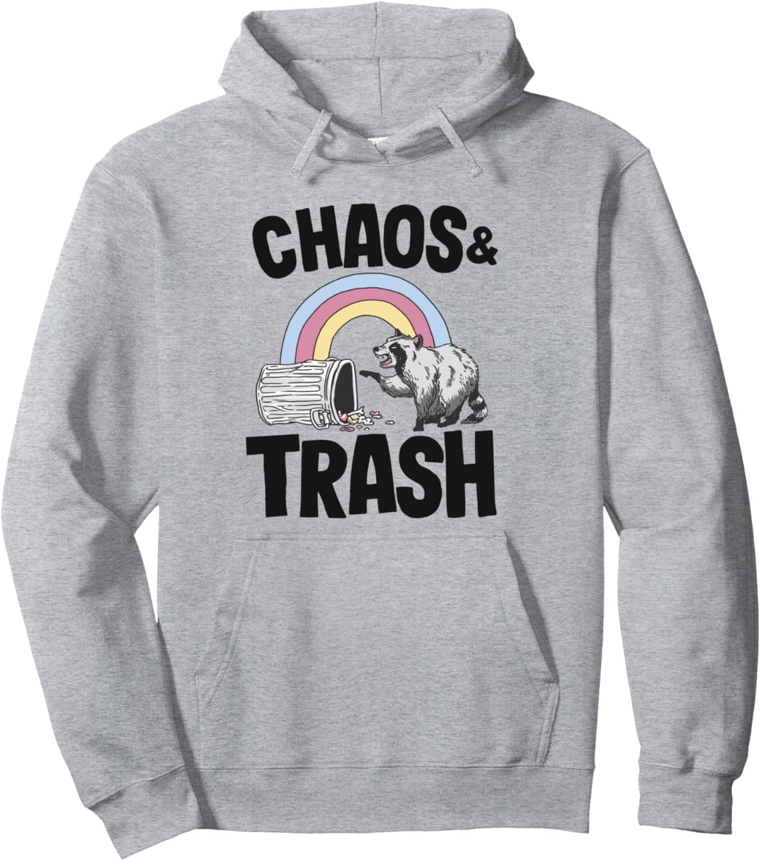 Chaos & Trash Panda Regenbogen-Waschbär Pullover Hoodie