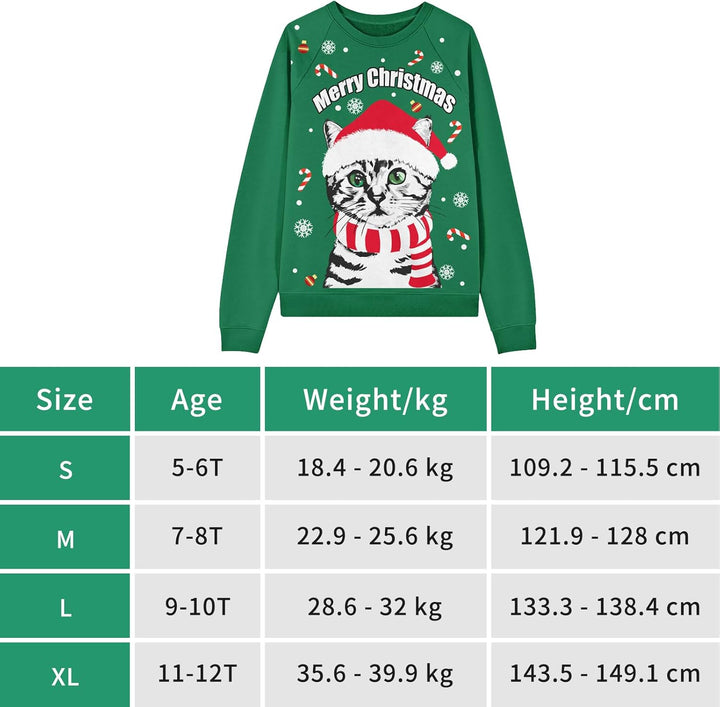 SFreeBo Kinder Weihnachts Sweatshirt Mädchen-Pullover Winter Langarm T-Shirt Oberteil Unisex Jungen