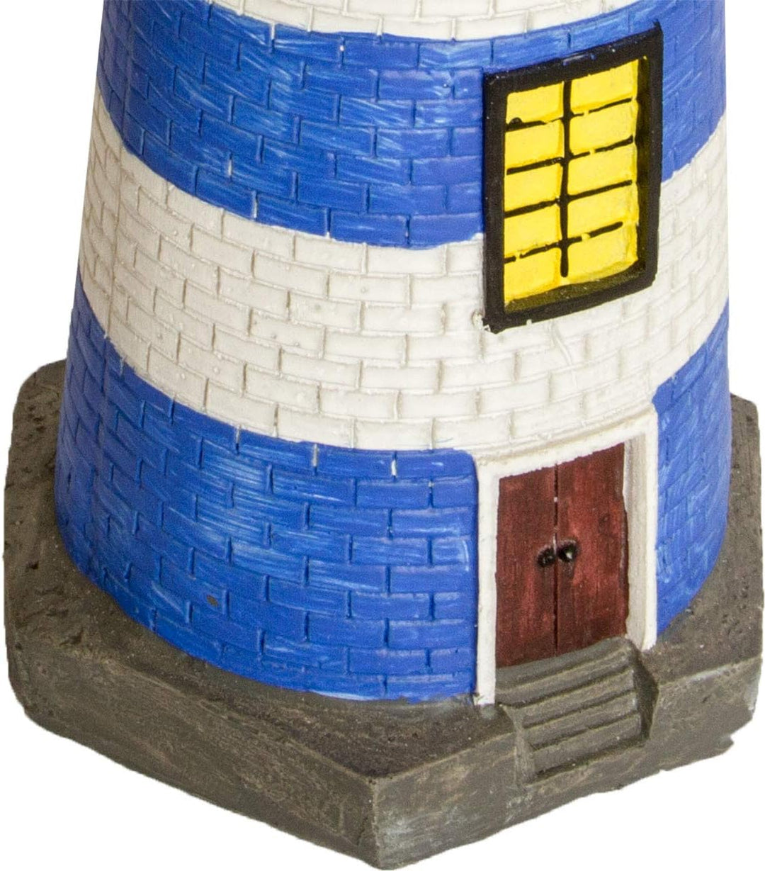 NATIV LED Solar-Leuchtturm mit rotierender Leuchte, handgefertiger Dekoturm für den Aussenbereich, 3