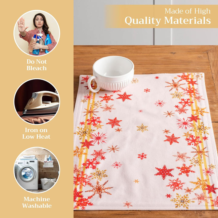 Maison d' Hermine Tischsets, 100% Baumwolle Set mit 4, dekoratives Oster-Tischset, waschbar, Abendes