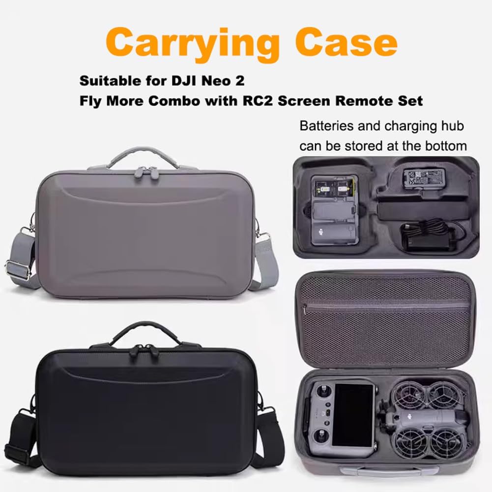 Tragetasche, kompatibel mit DJI Neo 2 Fly More Combo und RC 2 Fernbedienung, tragbare Reise-Schutz-U