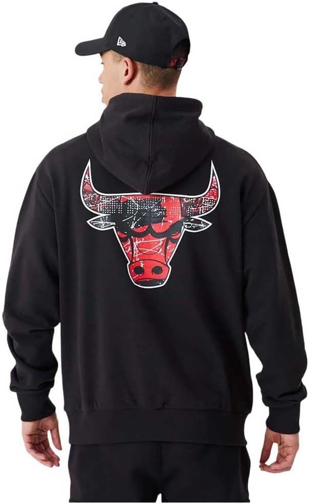 New Era Infill Team Logo Chicago Bulls Hoodie Herren schwarz, S