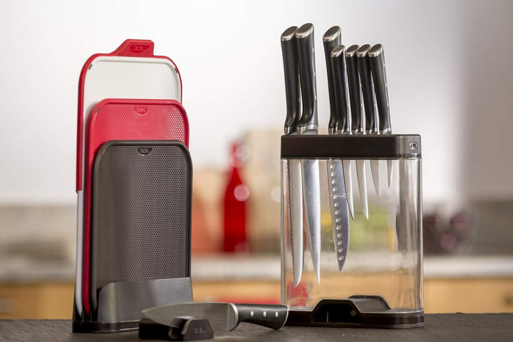 Tefal Ingenio Premium Messerblock mit integriertem Messerschärfer (Messer separat erhältlich), Ice F