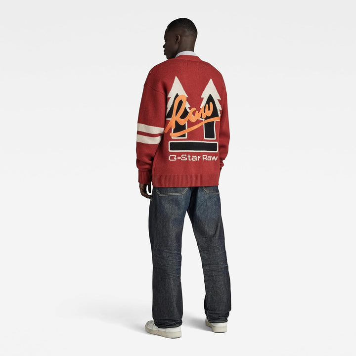 G-STAR RAW Herren Holiday 89 Gs Loose Knitted Cardigan Sweater S Rot (Burned Red D24226-d514-624), S