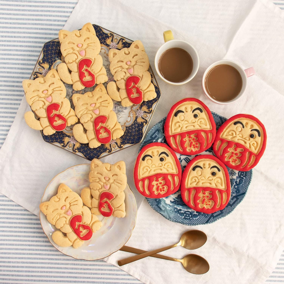 2er Set (Formen: Winkekatze und Daruma)