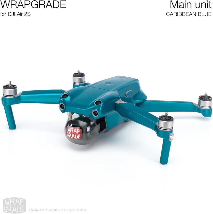 Wrapgrade Main Unit Skin kompatibel mit DJI Air 2S (CARIBBEAN BLUE)