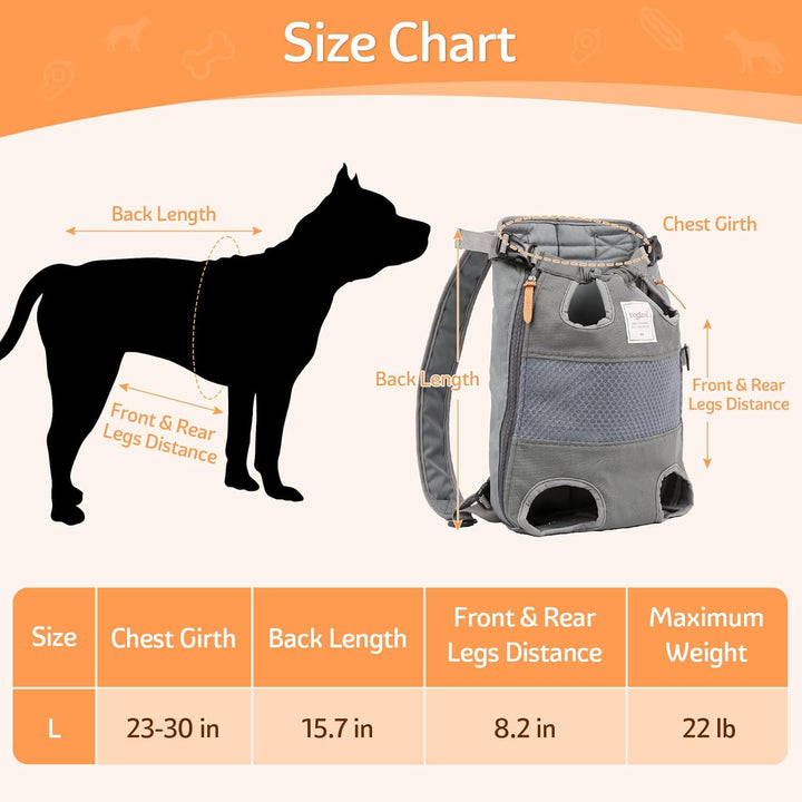 Hundetragerucksack, Haustier-Fronttragerucksack, Beine, Brusttrage für kleine, mittelgrosse Hunde, f