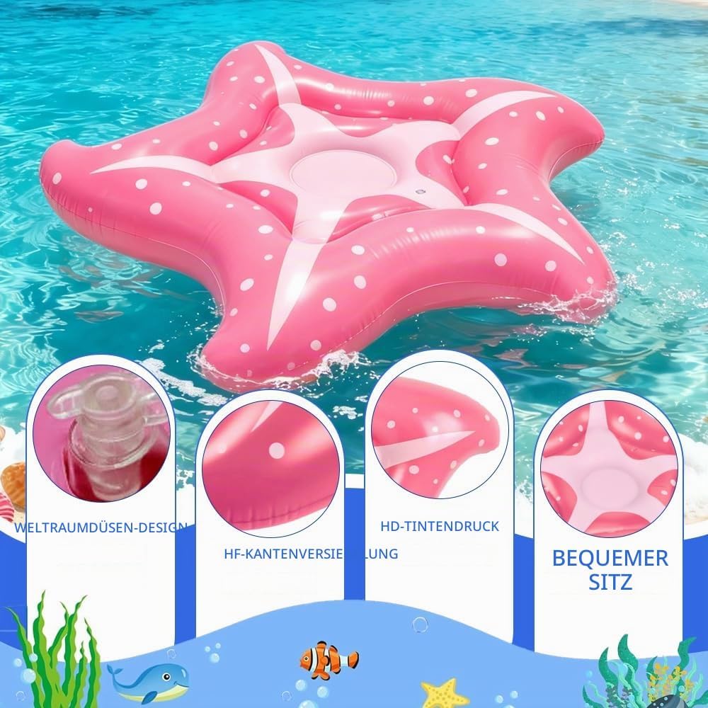 Luftmatratze Pool Seestern, Pool Hängematte und Schwimmliege, Wasserhängematte, Float Aufblasbarer P