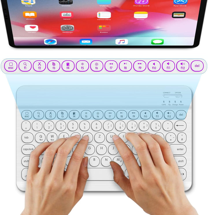HUOBAO Bluetooth-Tastatur, kabellose Tastatur für iPad, iPhone, Android, Windows, Ultraschlanke wied