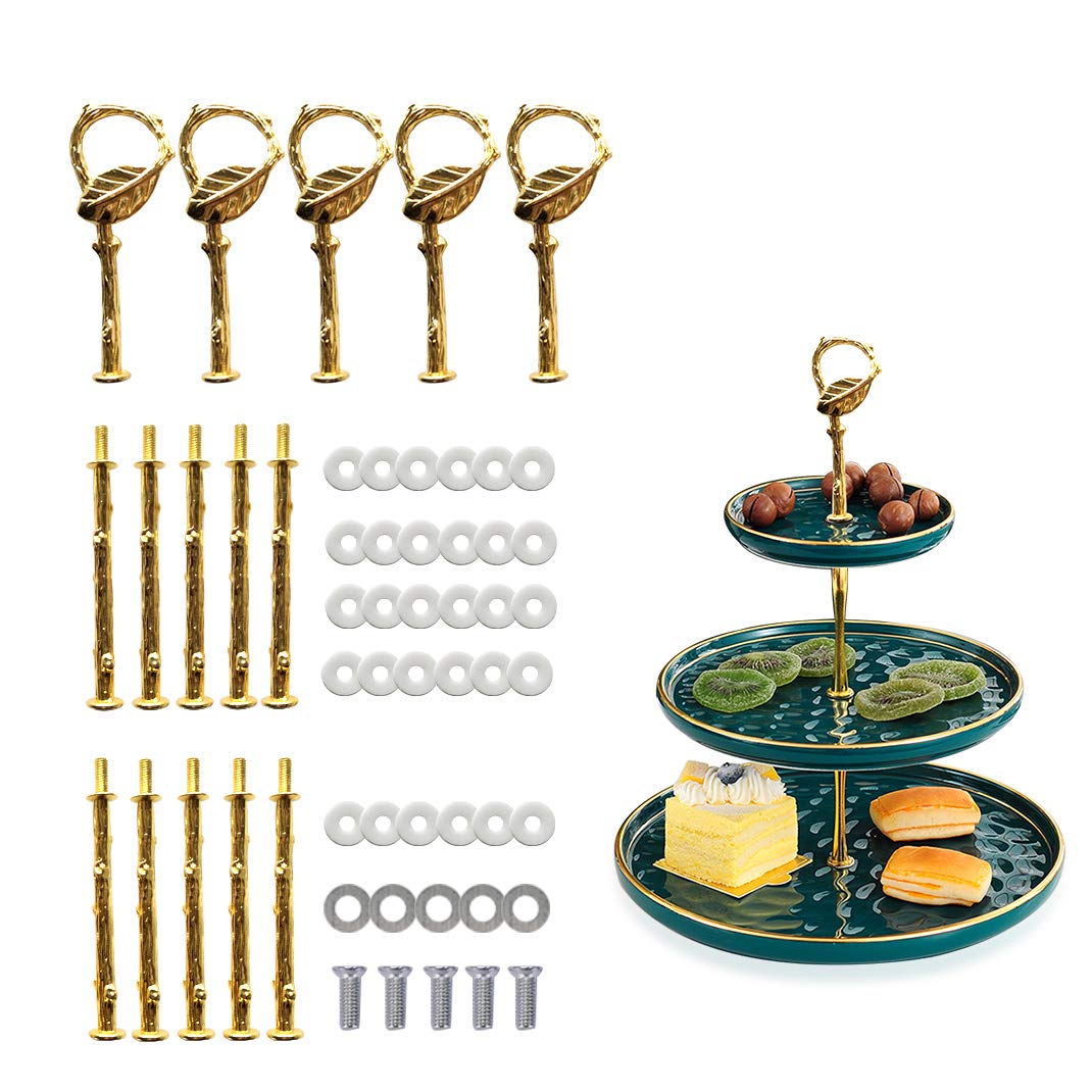iSuperb 5 Sätze 3 Stufige Cupcake Ständer Hardware Griffe, Vintage Tablettständer Mittelhalter mit S