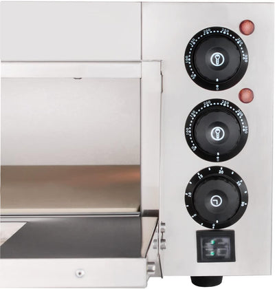 Beeketal 'BPO33-1' Profi Pizzaofen mit 400x400 mm Schamottstein Backfläche, Gastro Steinbackofen für