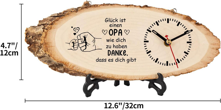 KAAYEE Opa Geschenk, Holzuhr Geschenke für Opa zum Vatertag Geburtstag Valentinstag Ostern, Bester G