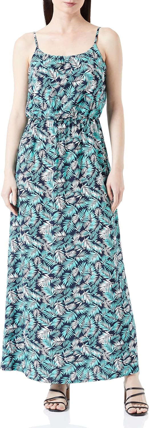ONLY Damen Onlvanessa Life Fr Strap Maxi Dress Ptm Maxikleid 36 Night Sky/Aop:palm, 36 Night Sky/Aop