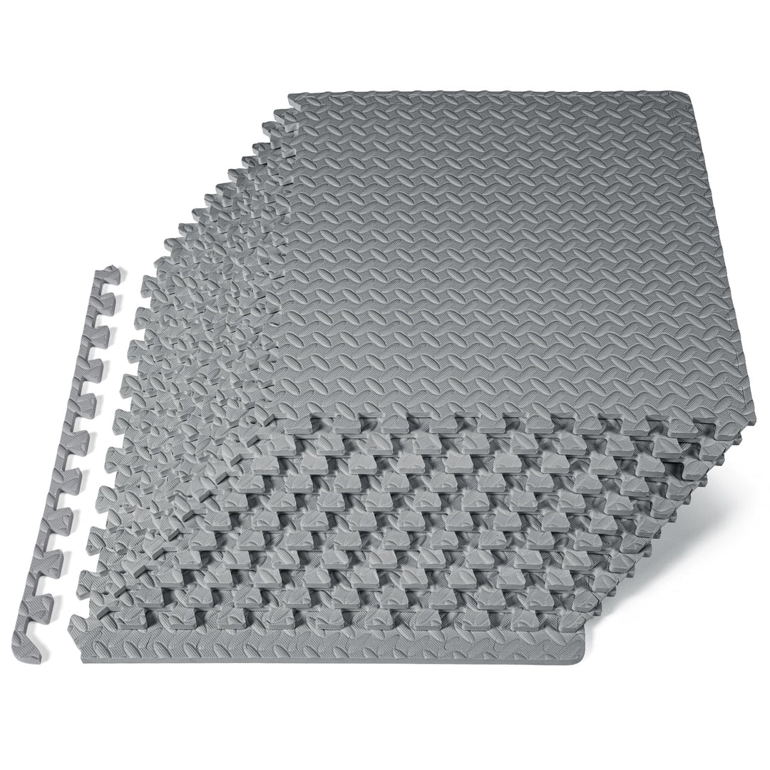 ProsourceFit Puzzlematte 1,2 cm dick – 4,4 m² - 12 Ineinandergreifende Eva Bodenschutzmatten – Boden