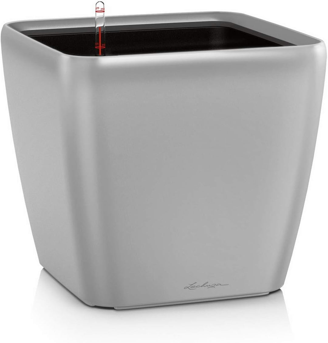 LECHUZA QUADRO Premium LS 28 silber metallic 16148 28x28x26 cm Silber Metallic, 28x28x26 cm Silber M
