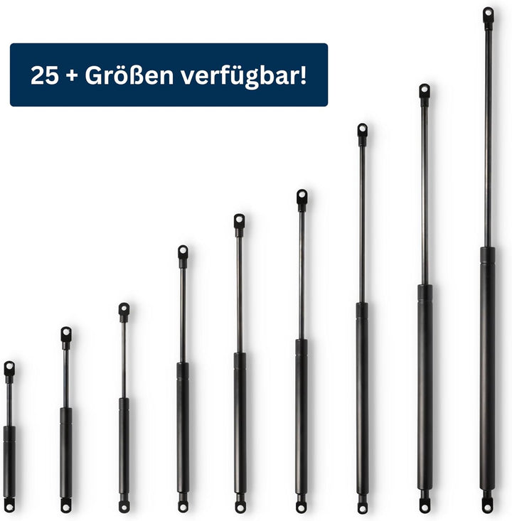 Secuplan Gasdruckfeder 600 mm, 255 mm Hub, 360 N, Ø 8/6 mm, abnehmb. Augen Gasdruckdämpfer, Gasfeder