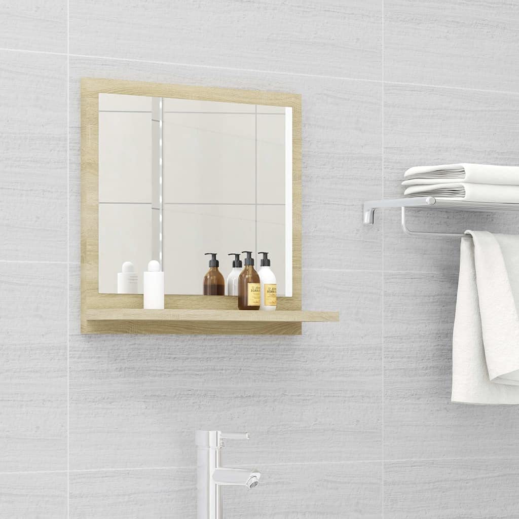 BUKSCYJS Spiegelschrank,Badezimmer Schrankbadspiegel Sonoma-Eiche 40x10,5x37 cm Holzwerkstoffgeeigne