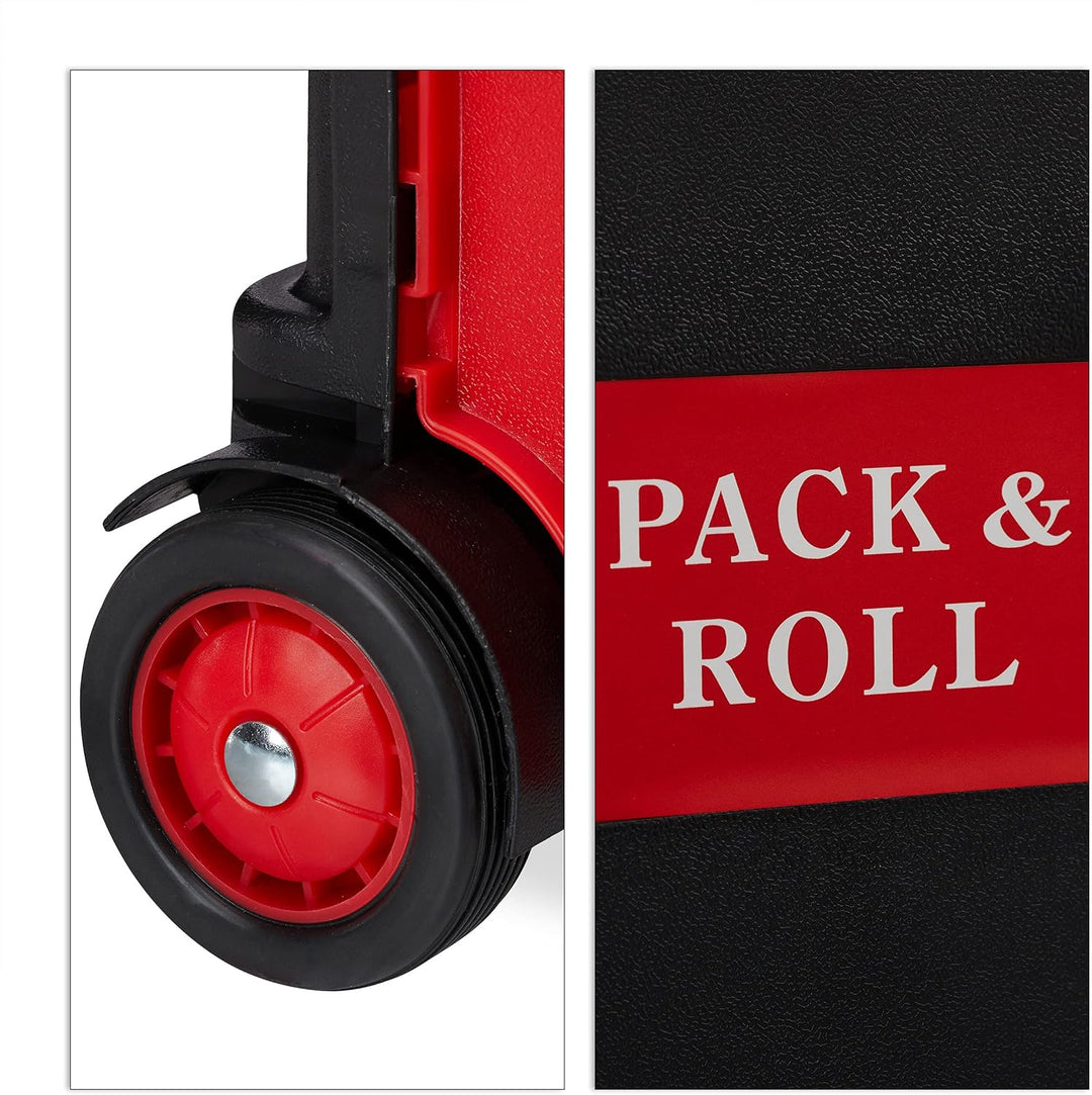 Relaxdays 1 x Einkaufstrolley klappbar, Teleskop-Griff, 2 Gummi Rollen, bis 35 kg, Shopping Trolley,