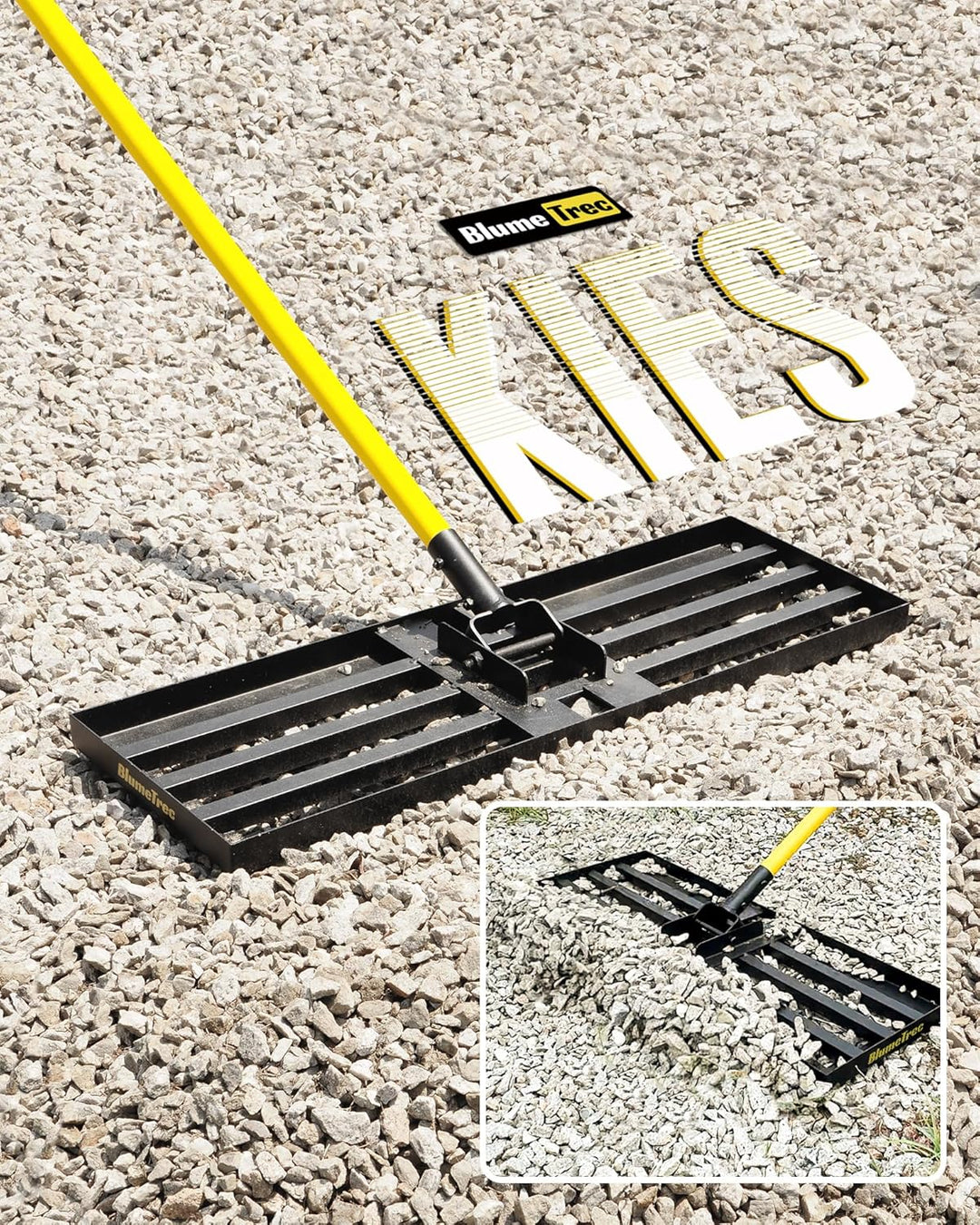 Rasen-Nivellierungsrechen, 2,13m, 76 x 25cm, Nivellierwerkzeug, robust, müheloses Rasen-Nivellierwer