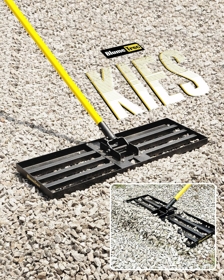 Rasen-Nivellierungsrechen, 2,13m, 114x 25cm, Nivellierwerkzeug, robust, müheloses Rasen-Nivellierwer