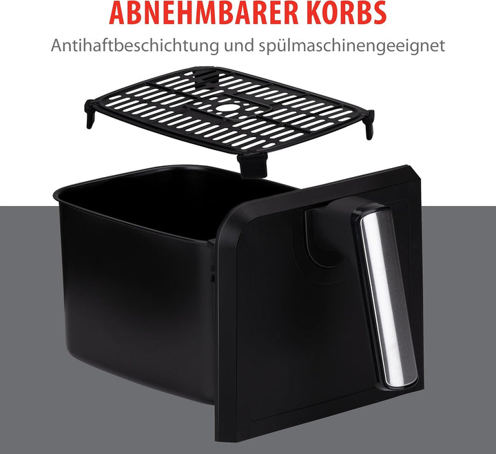 alpina Doppel Heissluftfritteuse 8L - Airfryer 1700W - Heissluftfritteuse für Braten, Frittieren und