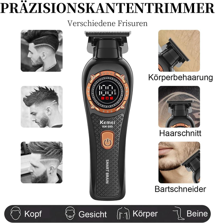 KEMEI 999 Professionelle Haarschneidemaschine für Männer, Kabelloser Elektrischer Bartschneider Herr