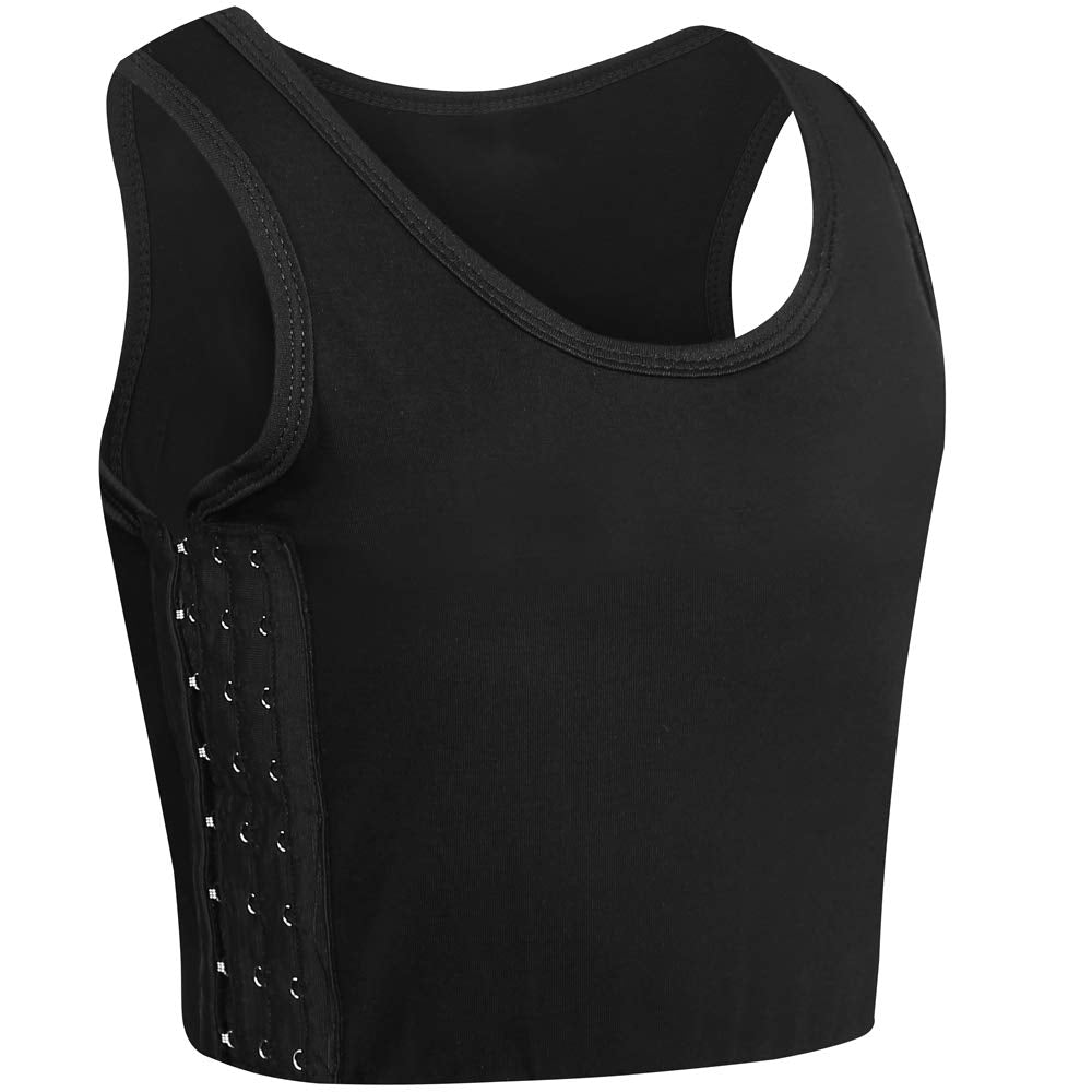 XUJI Brust binder Atmungsaktiv Baumwolle mit Gummiband für Transgender FTM Schwarz 4XL, Schwarz 4XL