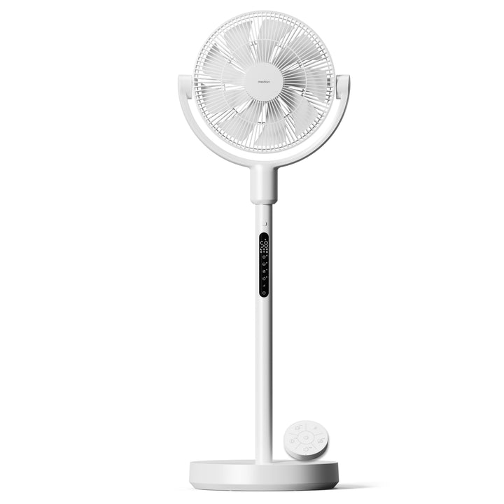 MEDION Akku - Standventilator mit Fernbedienung, 10 Geschwindigkeitsstufen, 24 Watt Leistung, 350° h