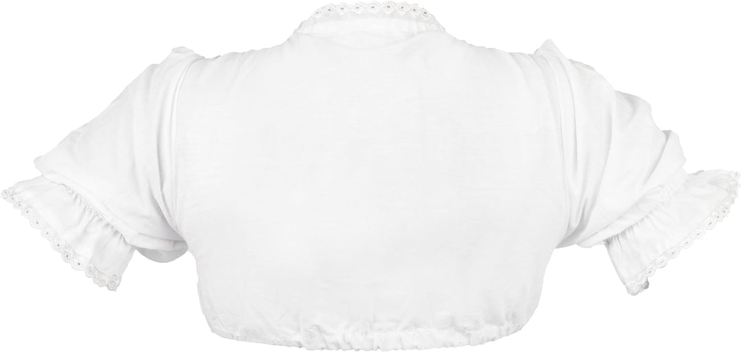 Oramics Dirndlbluse in Weiss, Trachtenbluse für Damen, Dirndl Bluse mit Spitze für Trachtenmode