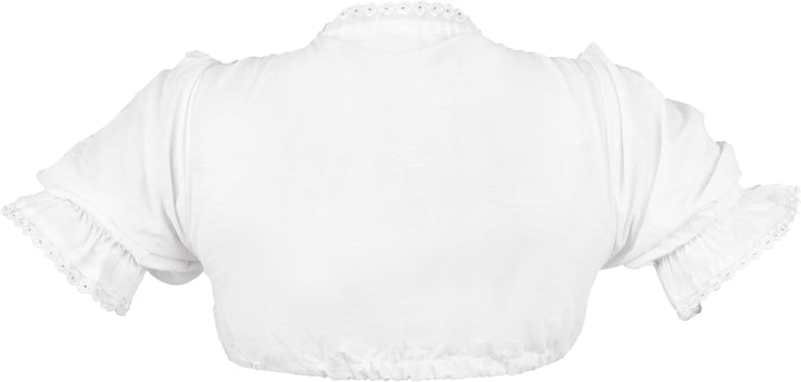 Oramics Dirndlbluse in Weiss, Trachtenbluse für Damen, Dirndl Bluse mit Spitze für Trachtenmode