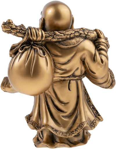Lachender Buddha Feng Shui von Fortune 17x10x15cm Goldfarben, 17x10x15cm Goldfarben