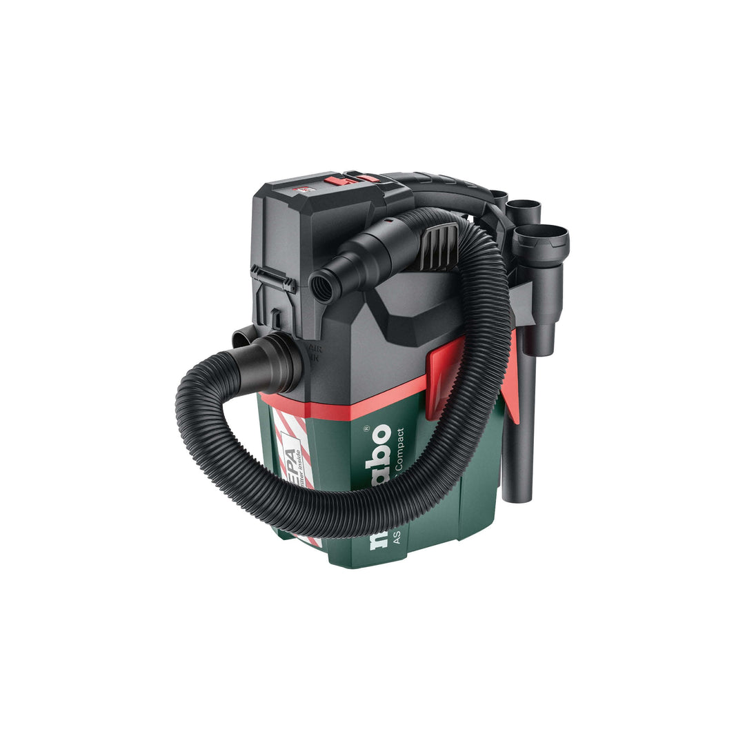 Metabo AS 18 HEPA PC Compact Akku-Sauger 18V - Karton- mit manueller Filterreinigung und HEPA Filter