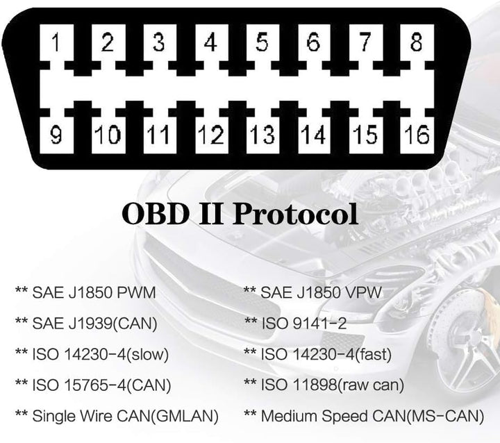 Vgate OBDII Bluetooth, vLinker FD+ OBD2 diagnosegerät OBD Adapter für Android, IOS und Windows (Blue
