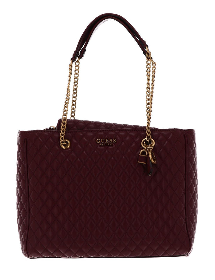 Guess DAMENTASCHE D SCHWARZ HWQB8661230BLA Mail Society Schultertasche SCHWARZ ND Wahl = P Merlot Ei
