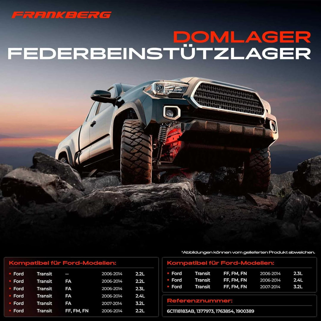 Frankberg 1x Federbeinstützlager Vorderachse Kompatibel mit Transit Bus 2006-2012 Transit Kasten 200