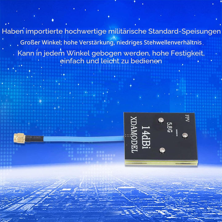 Direktionales Patch-Antennenpanel, Leichte Antenne mit Hoher Verstärkung, FPV-System, 5,8 GHz, 14 DB