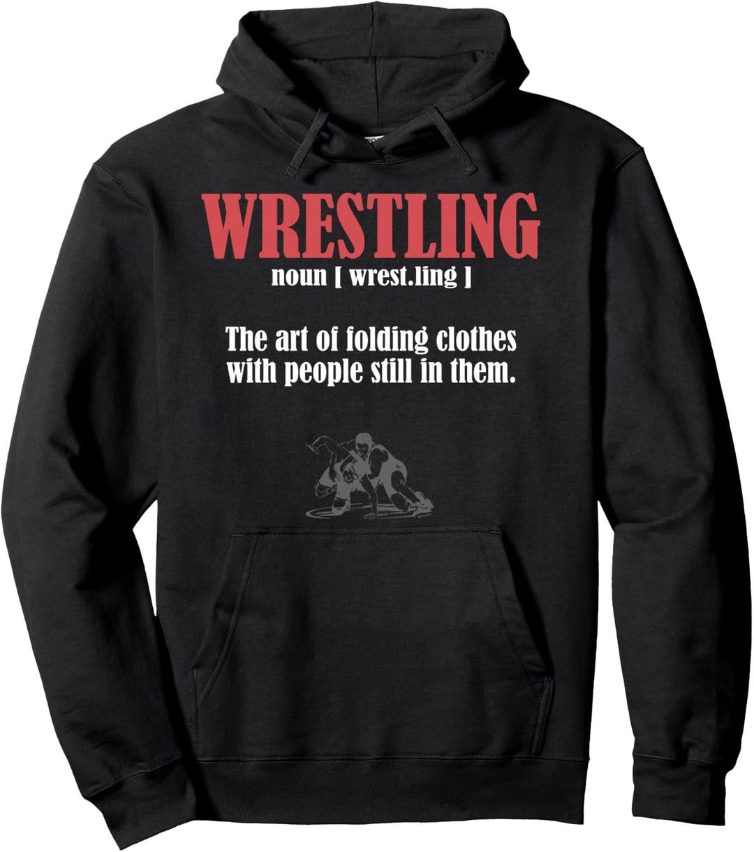 Wrestling Folding Clothes With People Still In Them Wrestler Pullover Hoodie
