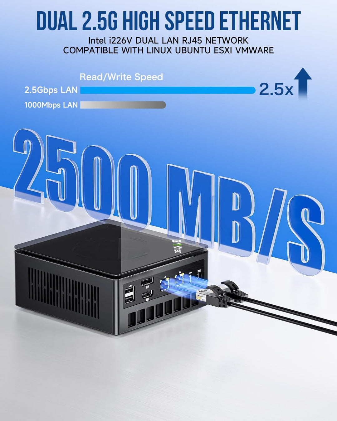 GMKtec AMD Ryzen 7 Gaming Mini PC 8845HS (8K/16T, bis zu 5,1 GHz) K8 Plus 32GB DDR5 RAM 512GB SSD, M