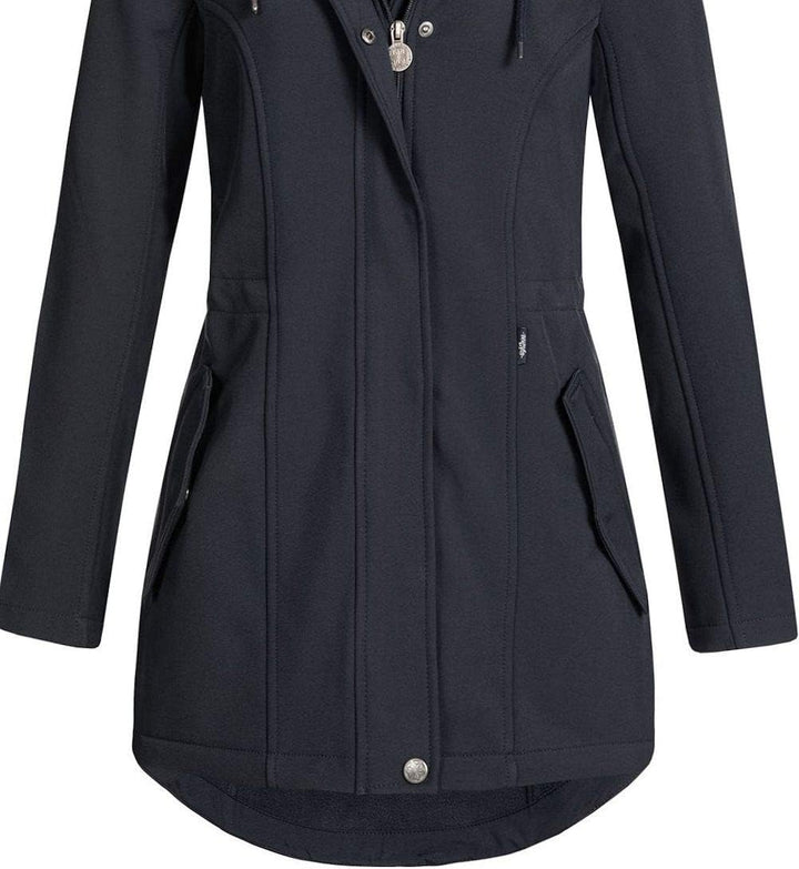Eight2Nine Damen Softshelljacke LETN-041 Kurzmantel mit Kapuze, Night Navy