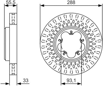 Bosch BD2121 Bremsscheiben - Vorderachse - ECE-R90 Zertifizierung - eine Bremsscheibe