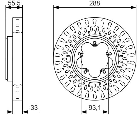 Bosch BD2121 Bremsscheiben - Vorderachse - ECE-R90 Zertifizierung - eine Bremsscheibe