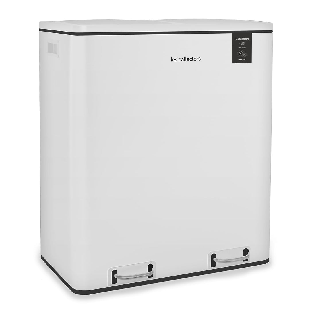 Les Collectors Mülleimer N°918, 60 L, passend für 30–60-Liter-Säcke, 2 Fächer 30 L, Küchen-Tretabfal