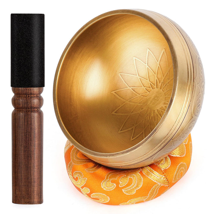 Tibetisches Klangschalen-Set – 100% handgehämmert in Nepal Klangschale für Meditation, Yoga, Chakra,