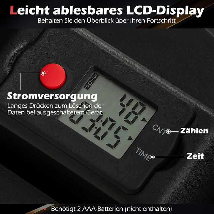 COSTWAY Stepper mit Lenker, Fitness-Stepper mit verstellbaren Widerstand & LCD Anzeige, Treppensteig