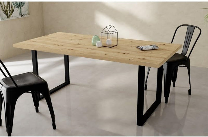 FORTE Tischsystem: Tischplatte aus Holzwerkstoff in Artisan Eiche, 160 x 3,8 x 90 cm Artisan Eiche D
