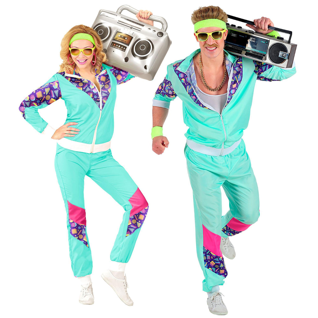 W WIDMANN MILANO Party Fashion - Kostüm Trainingsanzug, 80er Jahre Outfit, Jogginganzug, Bad Taste O
