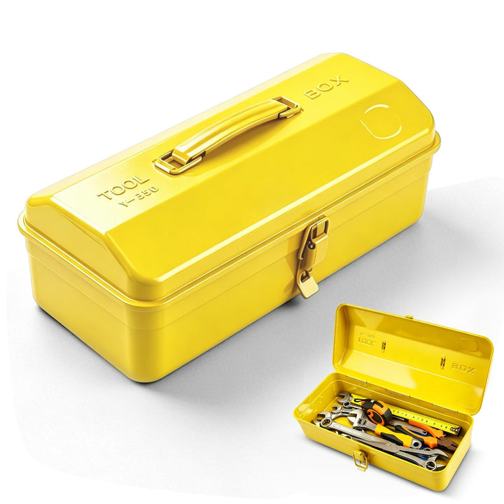 Werkzeugkoffer Klein Leer, Werkzeugkiste Metall 37×16×12cm Robust Langlebig Werkzeugkasten Mit Trage
