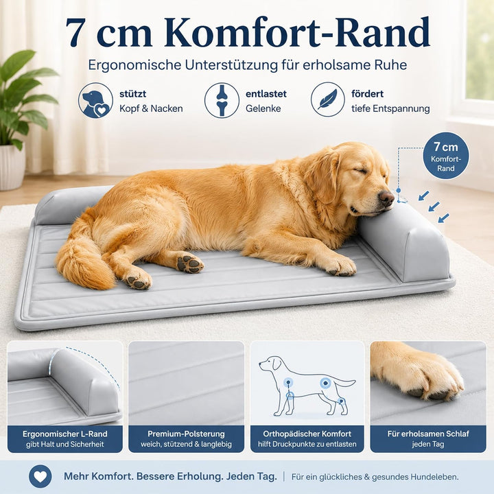 Sunshine smile Kühlmatte Hunde Ergonomisch mit Rand (7cm),Kühlmatte für Hunde,Katzen,53x70 cm Hundeb