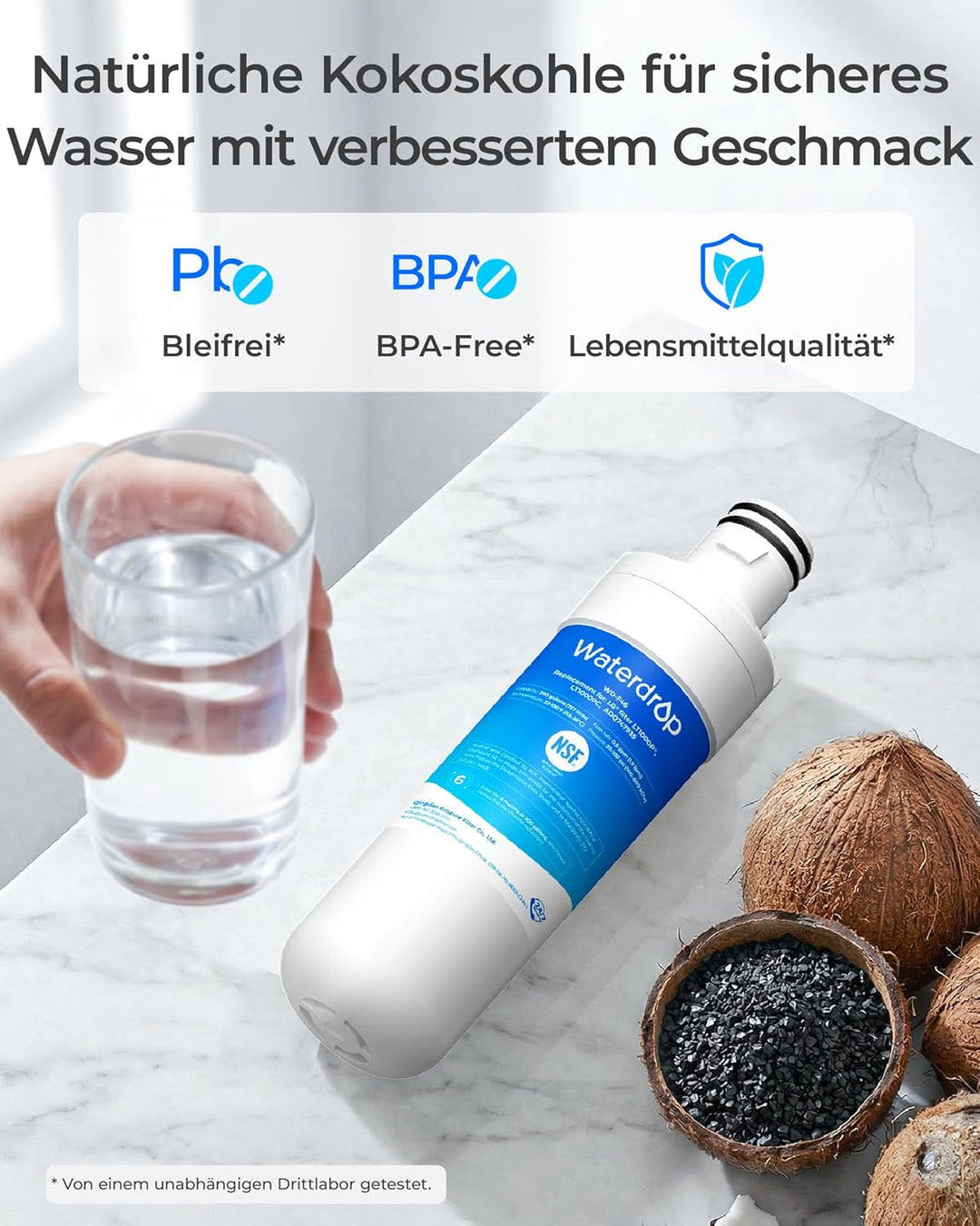 Waterdrop Kühlschrank Wasserfilter und Luftfilter Ersatz für LG® LT1000P® | Ersatz für LG® LT1000P®,